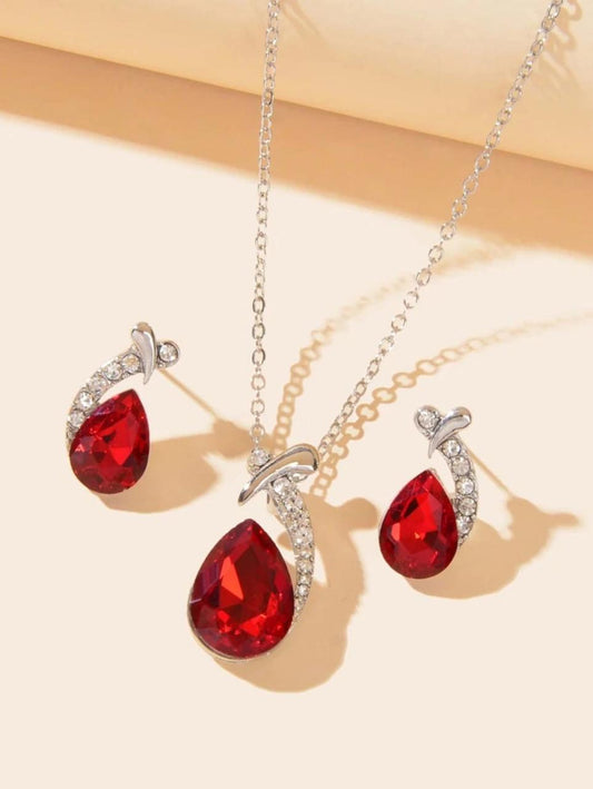 Glamorous Cubic Zirconia Water-drop Neklace Set image 0