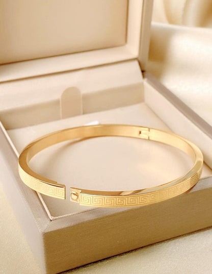 Textured Detail Bangle Material: Stainless Steel image 0