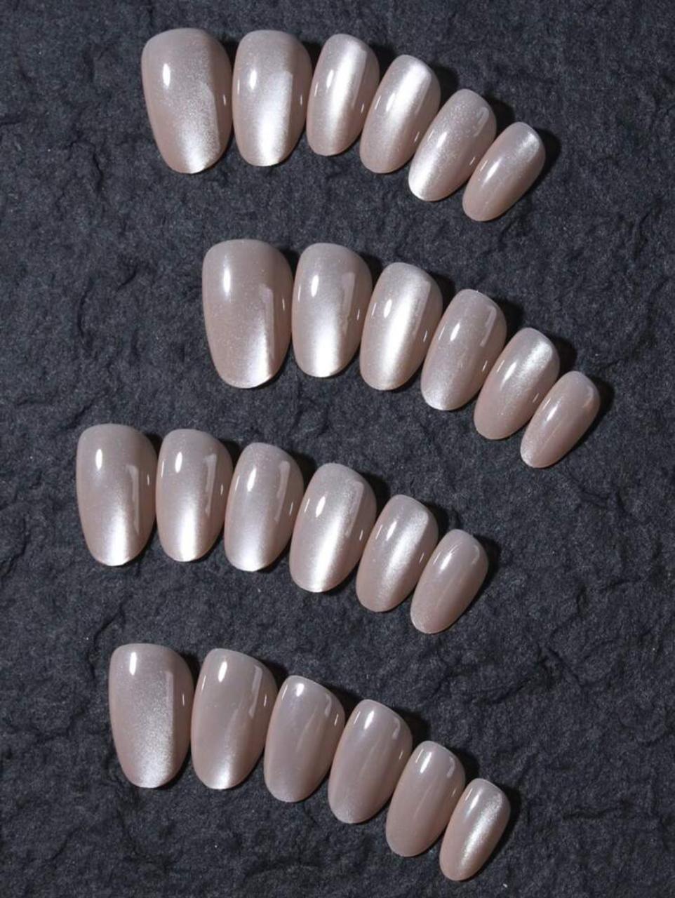 Press On Short Cat Eye Acrylic False Nails image 3