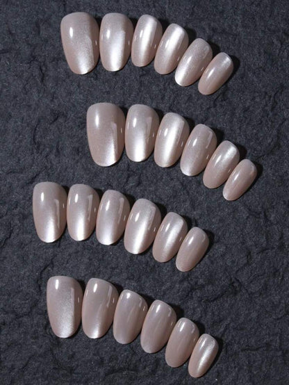 Press On Short Cat Eye Acrylic False Nails image 3