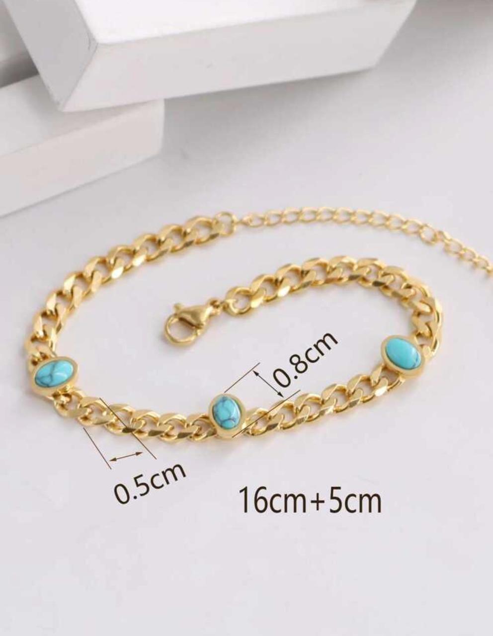 Simple European And American Style Gold-Toned Bracelet  Material: Stainless Steel image 4