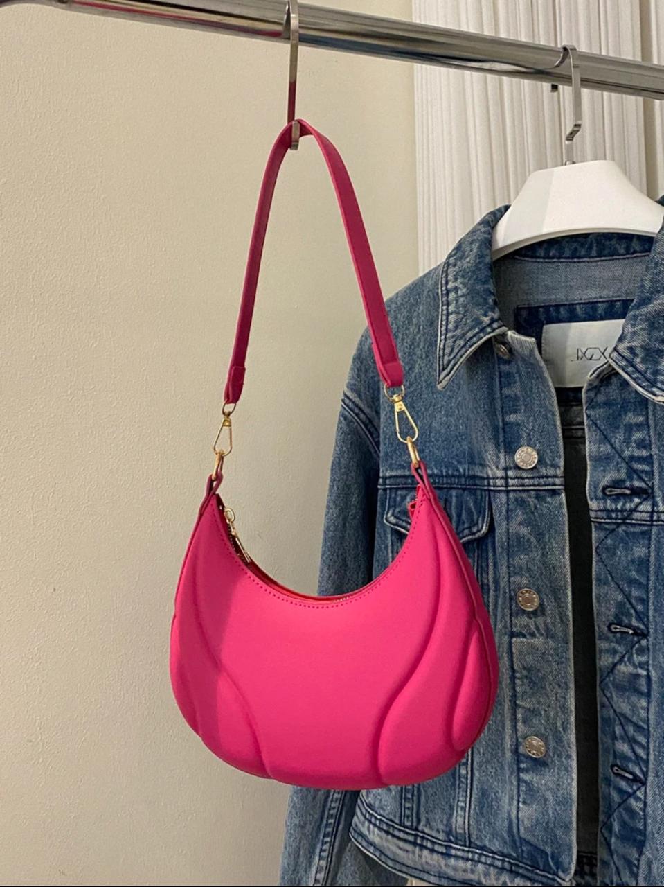 ALL MATCH TEXTURED EMBOSSED FASHION SOLID COLOR CRESCENT BAG image 17