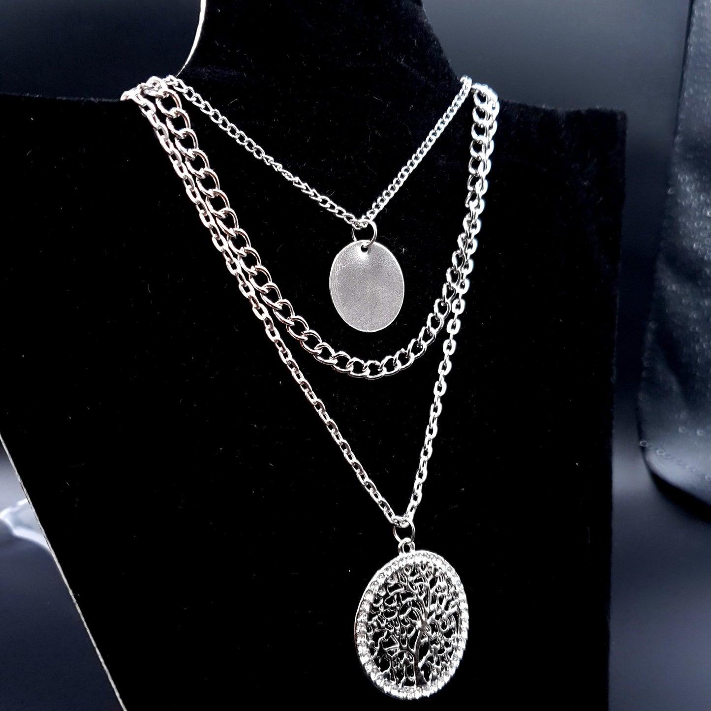 DOUBLE CHAIN SILVER PENDENT image 2