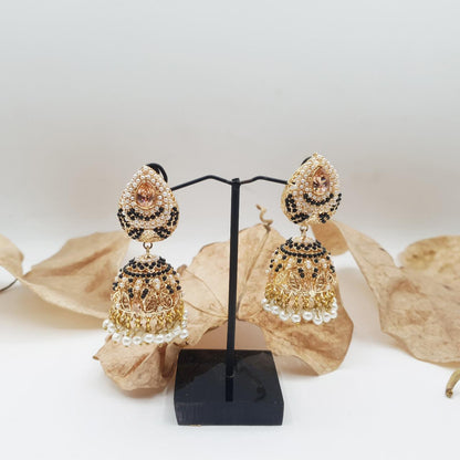 Discover timeless elegance with our Regal Pearldrop Jhumka Collection image 9