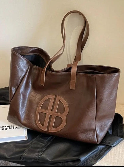 Elegant Large Capacity Faux Leather Tote Bag image 1