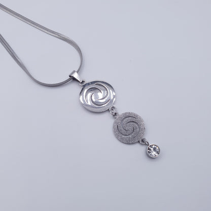 Elevate your look with this timeless spiral elegance Stainless Steel Neckace Set. image 4