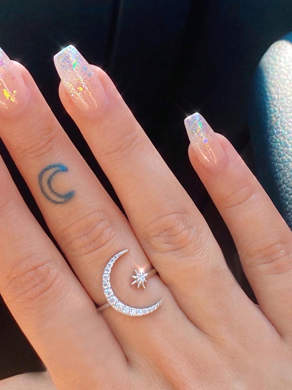 Moon Stars Cubic Zirconia S925 Sterling Silver Open Ring Women Fashionable Ring image 2