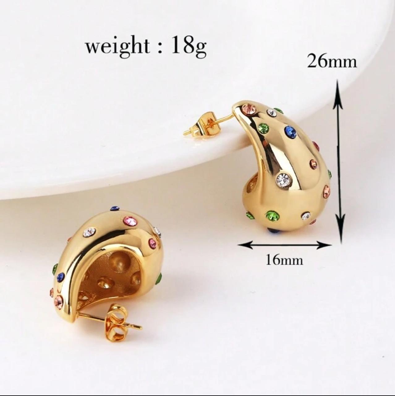 3-D TEAR DROP CRYSTAL STUD image 6