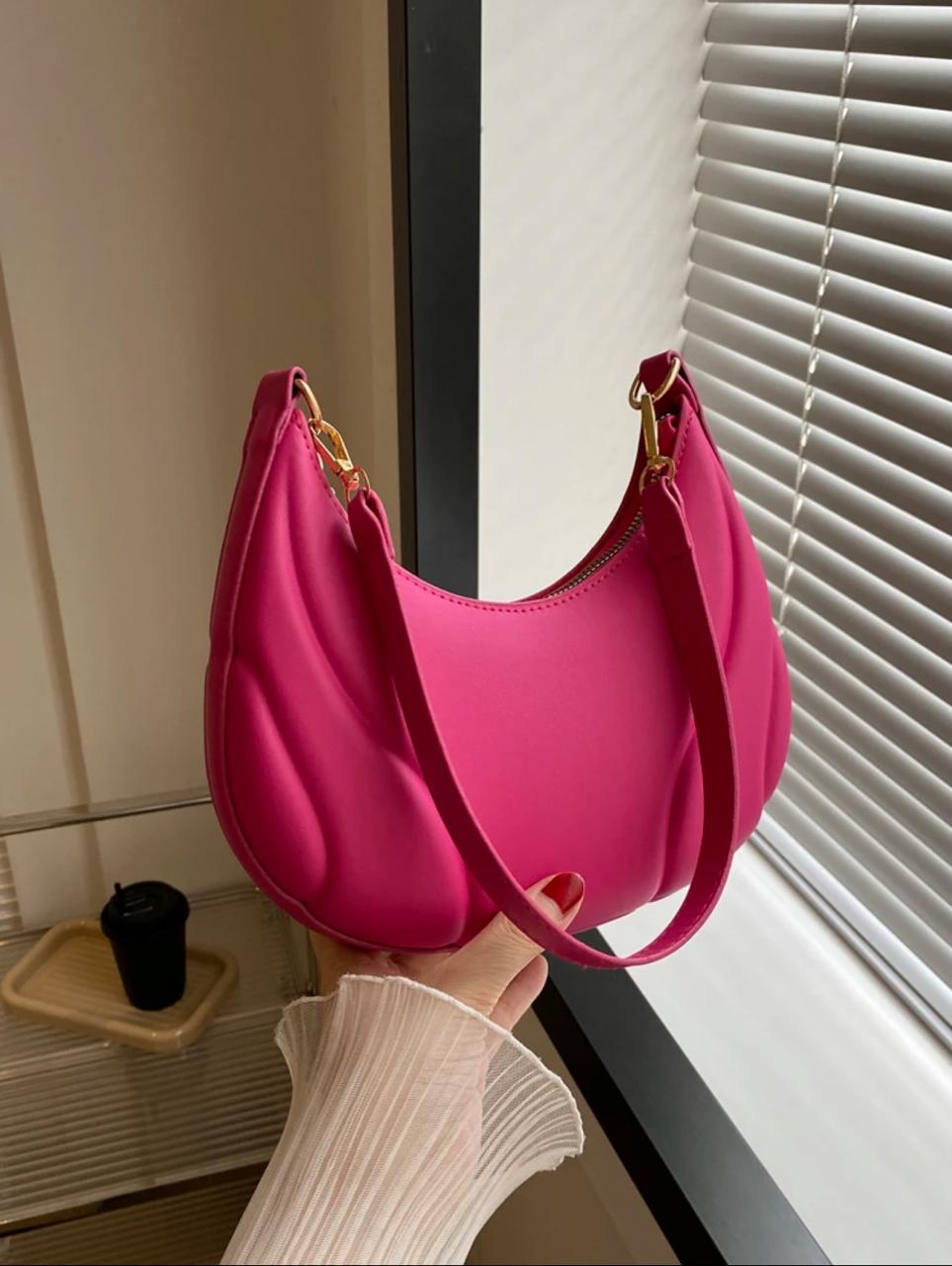 ALL MATCH TEXTURED EMBOSSED FASHION SOLID COLOR CRESCENT BAG image 26