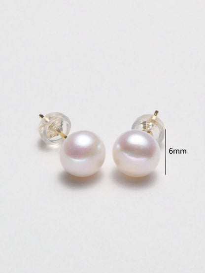 Freshwater Cultured Faux Pearl Stud image 2