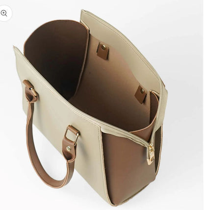 Elegant Two-Tone Tote Handbag image 5