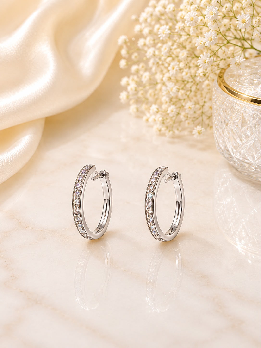 Silver Sparkle Hoop