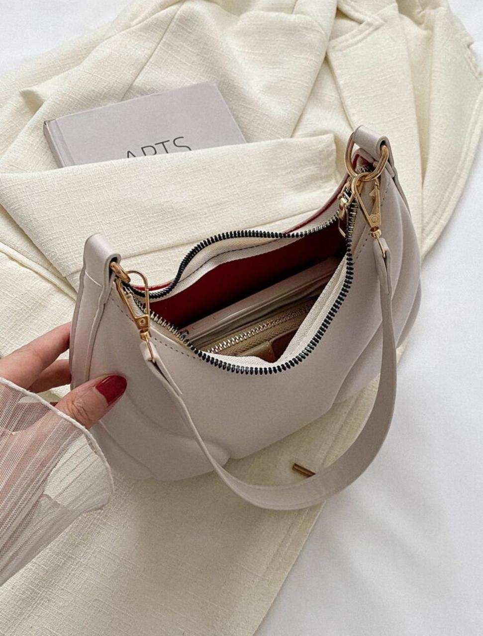 ALL MATCH TEXTURED EMBOSSED FASHION SOLID COLOR CRESCENT BAG image 27