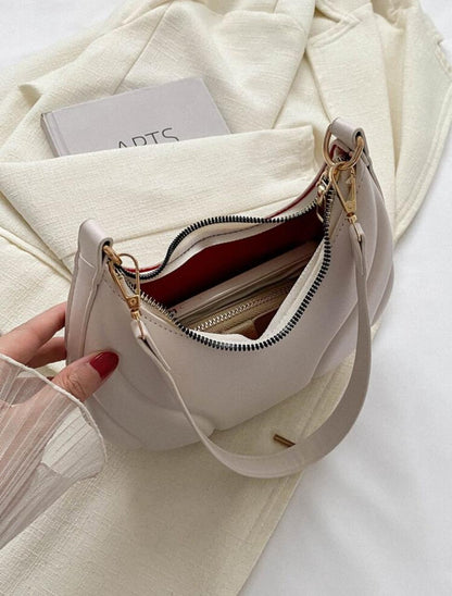 ALL MATCH TEXTURED EMBOSSED FASHION SOLID COLOR CRESCENT BAG image 27