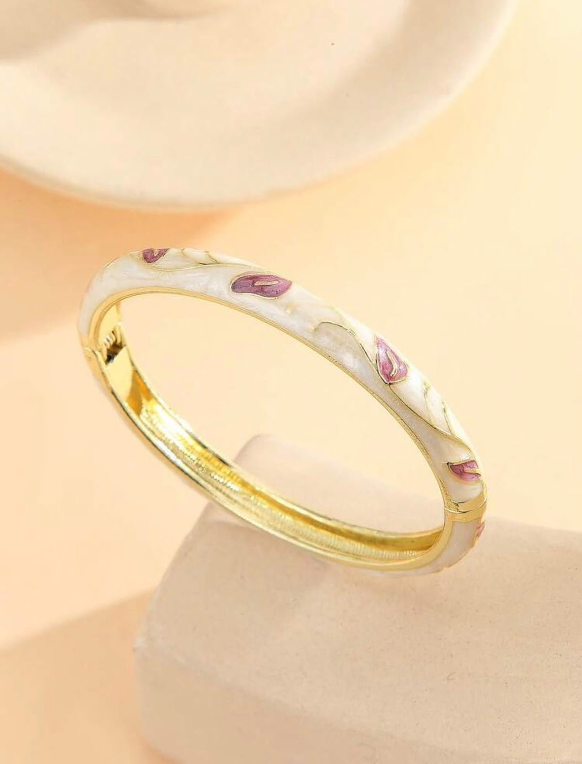 Blush Petal Enamel Gold
