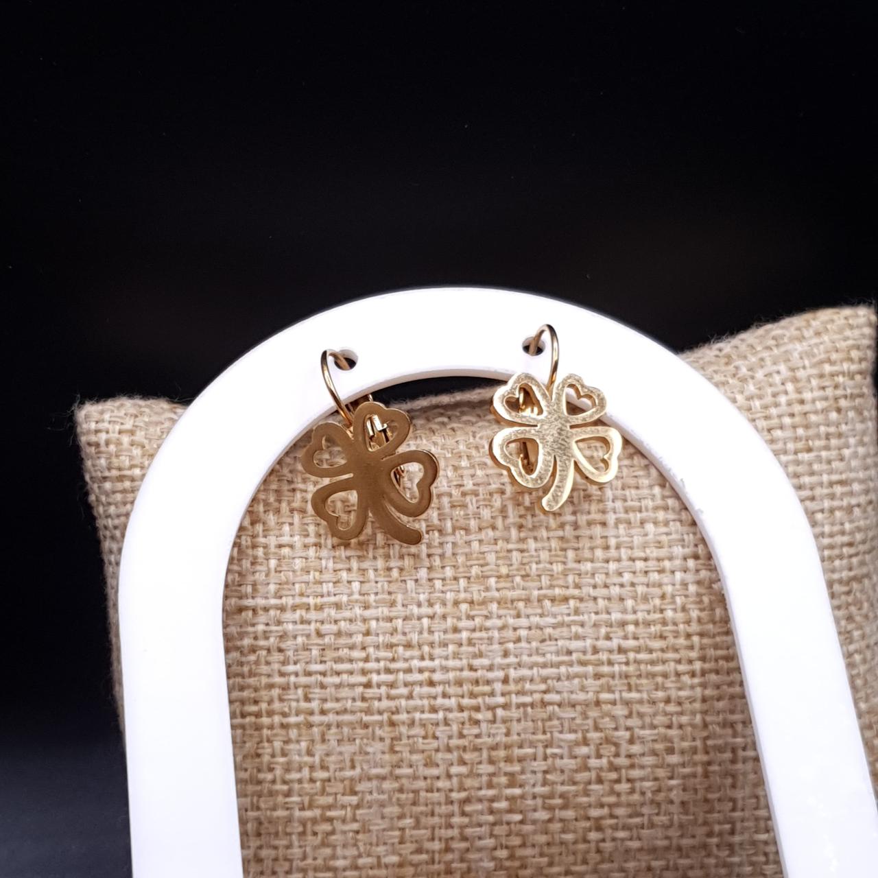 Gold Clover Hoop Earrings – Symbol of Luck & Elegance image 6