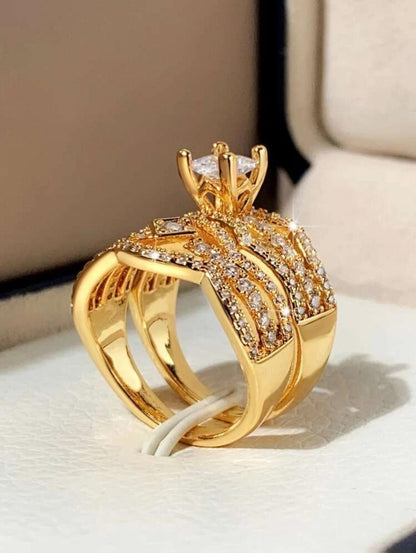 02 PIECES GORGEOUS CUBIC ZIRCONIA RING image 1
