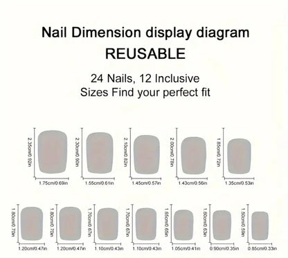 30pcs Glamorous Cat Eye Press-On Nails Set - Medium Square, Shimmering Red & Purple Solid Color with Glossy Finish, Easy to Apply & Remove for a Chic Look, Beauty Enhancement|Elegant Nail Style|Durable Pres sons, Cute Nails image 1