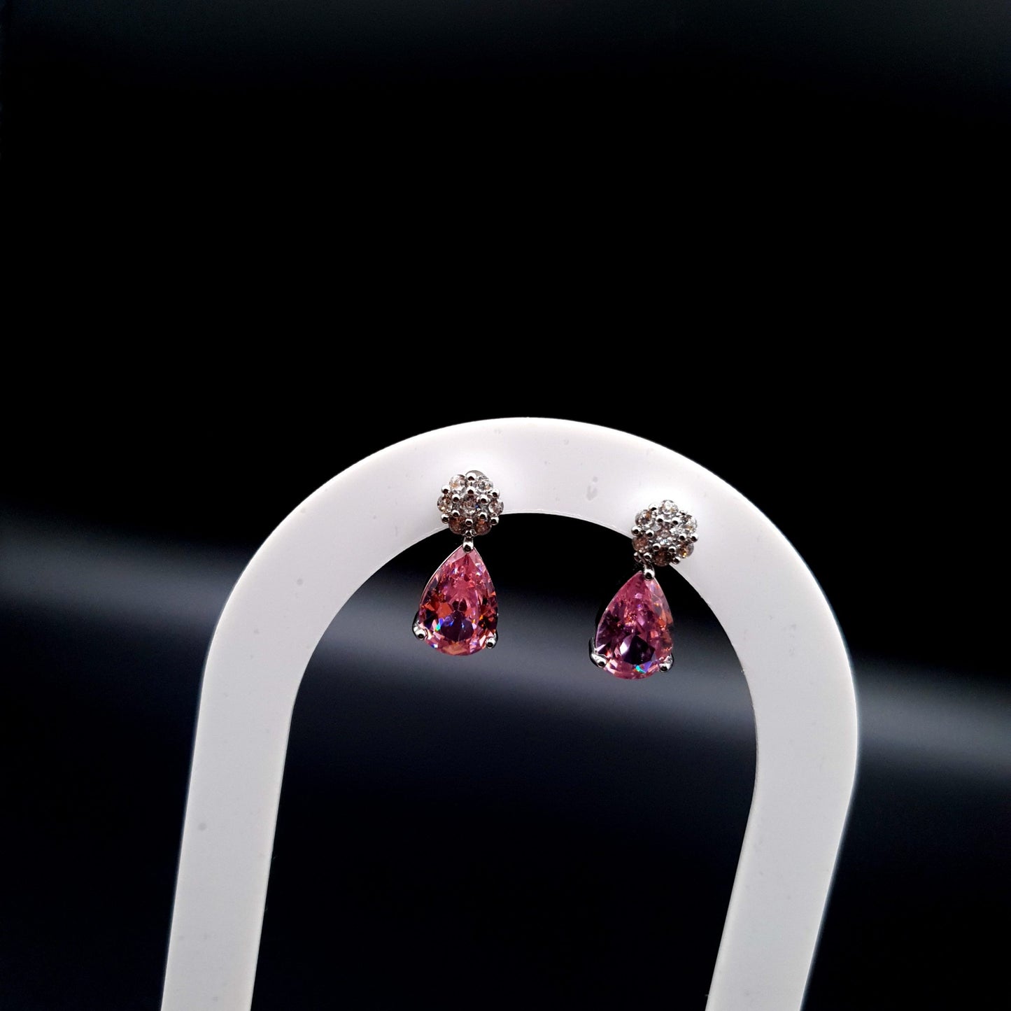 PINK DROP EAR RINGS image 2