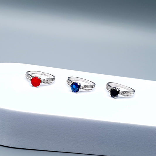 SINGLE STONE-BLUE, RED, BLACK image 1