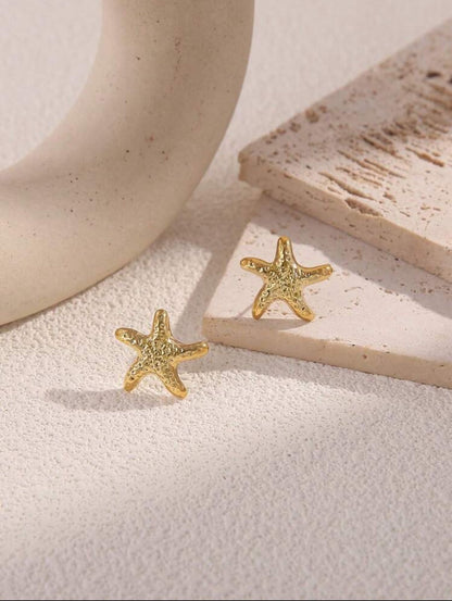 Fashionable Metal Feeling Summer Vacation Style Starfish, Seashell, Shell Earrings, Ladies Stylish Earrings For Daily Wear image 2