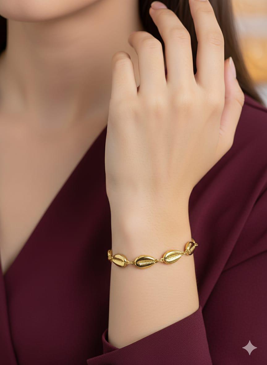 Cowrie Shell Gold-Plated Stainless Steel Bracelet image 2