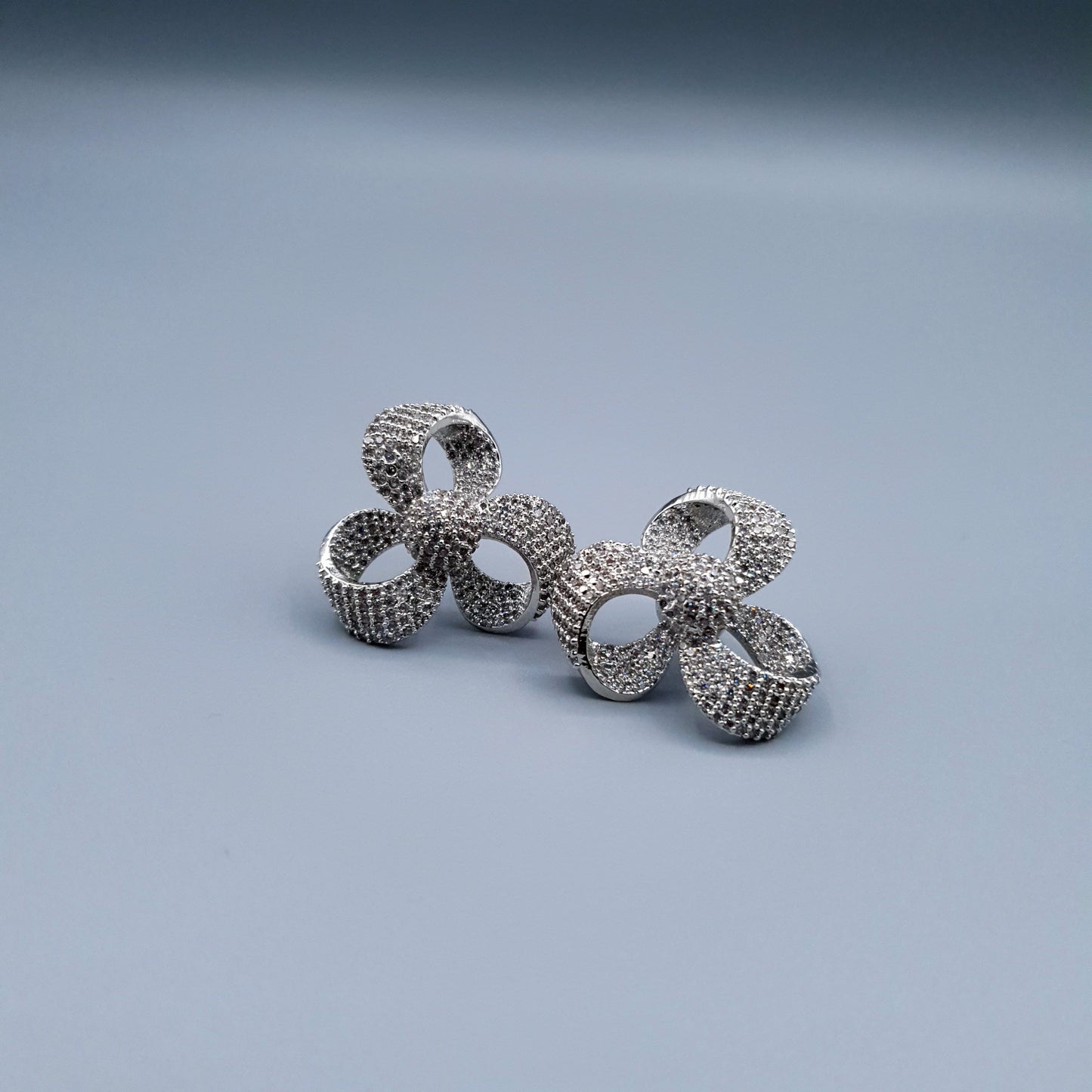 FLOWER STYLE SILVER WITH STONES (PARTY WEAR) image 1