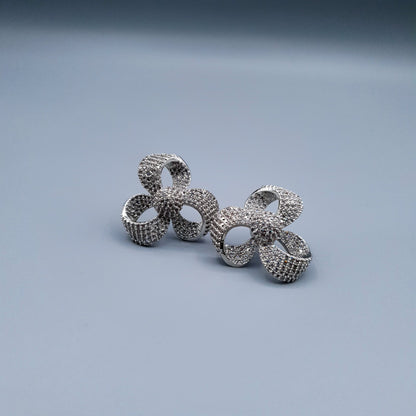 FLOWER STYLE SILVER WITH STONES (PARTY WEAR) image 1