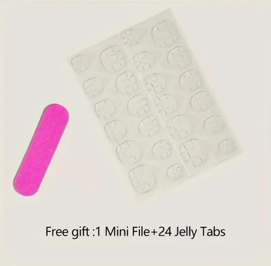 Chic Almond-Shaped, Golden Glitter Accents, Medium Length, French Manicure Style, Easy to Apply & Remove Press-On Nails, Perfect for Casual Attire or Special Occasions. image 1