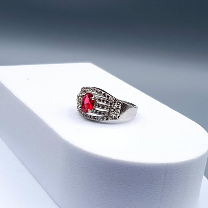 SILVER PINK FANCY RING image 1