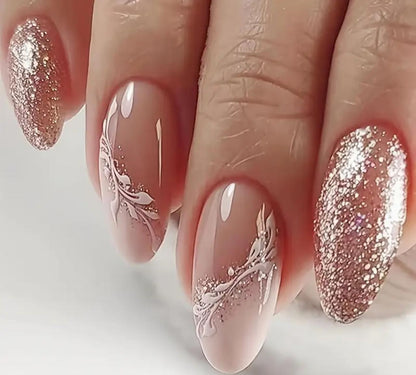 French Glitter Gradient Nail Art Pure Desire Pink Simple Wearable image 0