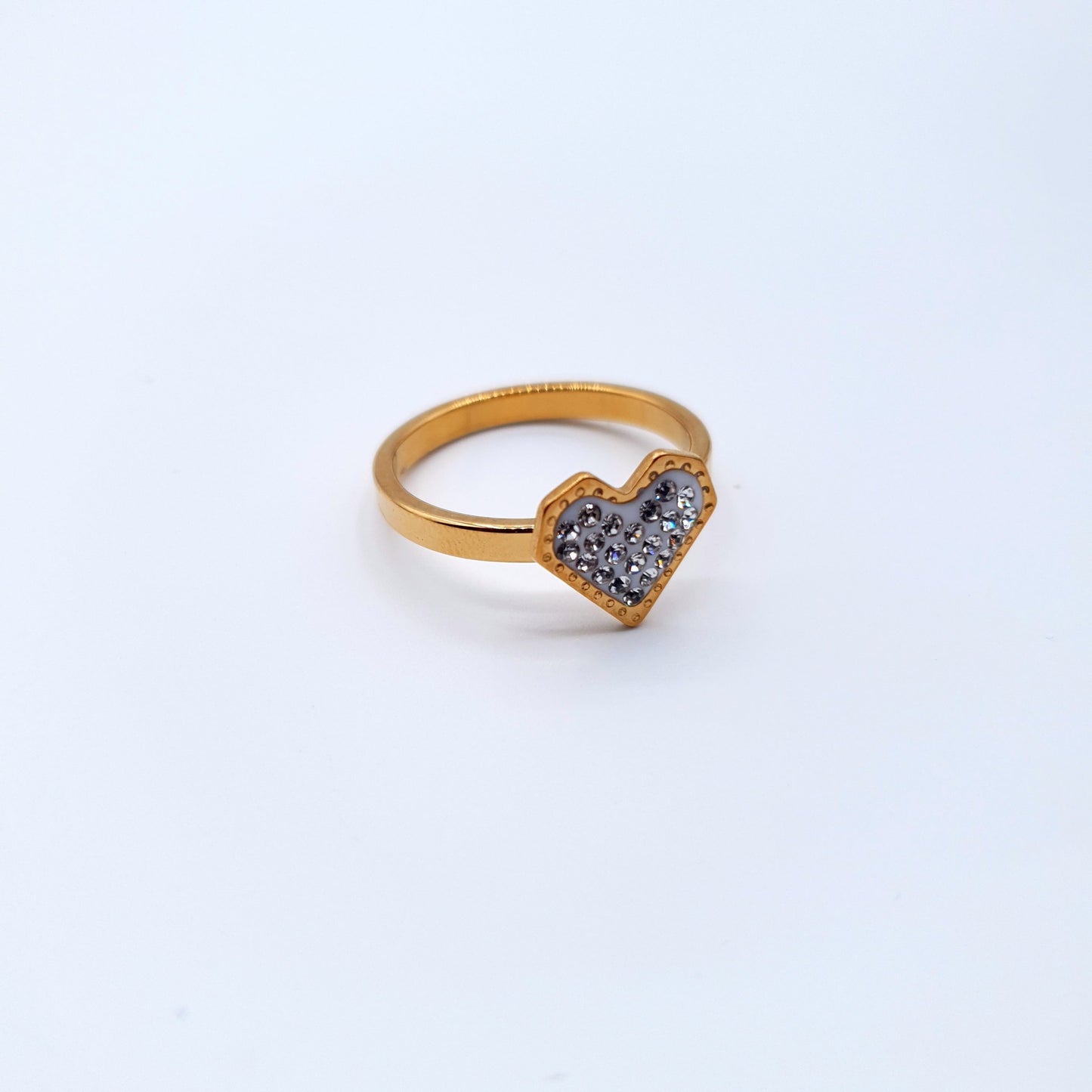 A dazzling ring featuring a heart full of shimmering stones, flowing charm and elegance.(SIZE 19 = 5) image 2