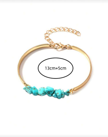 Nooxian 1pc Natural Turquoise Twisted Bangle Bracelet image 3