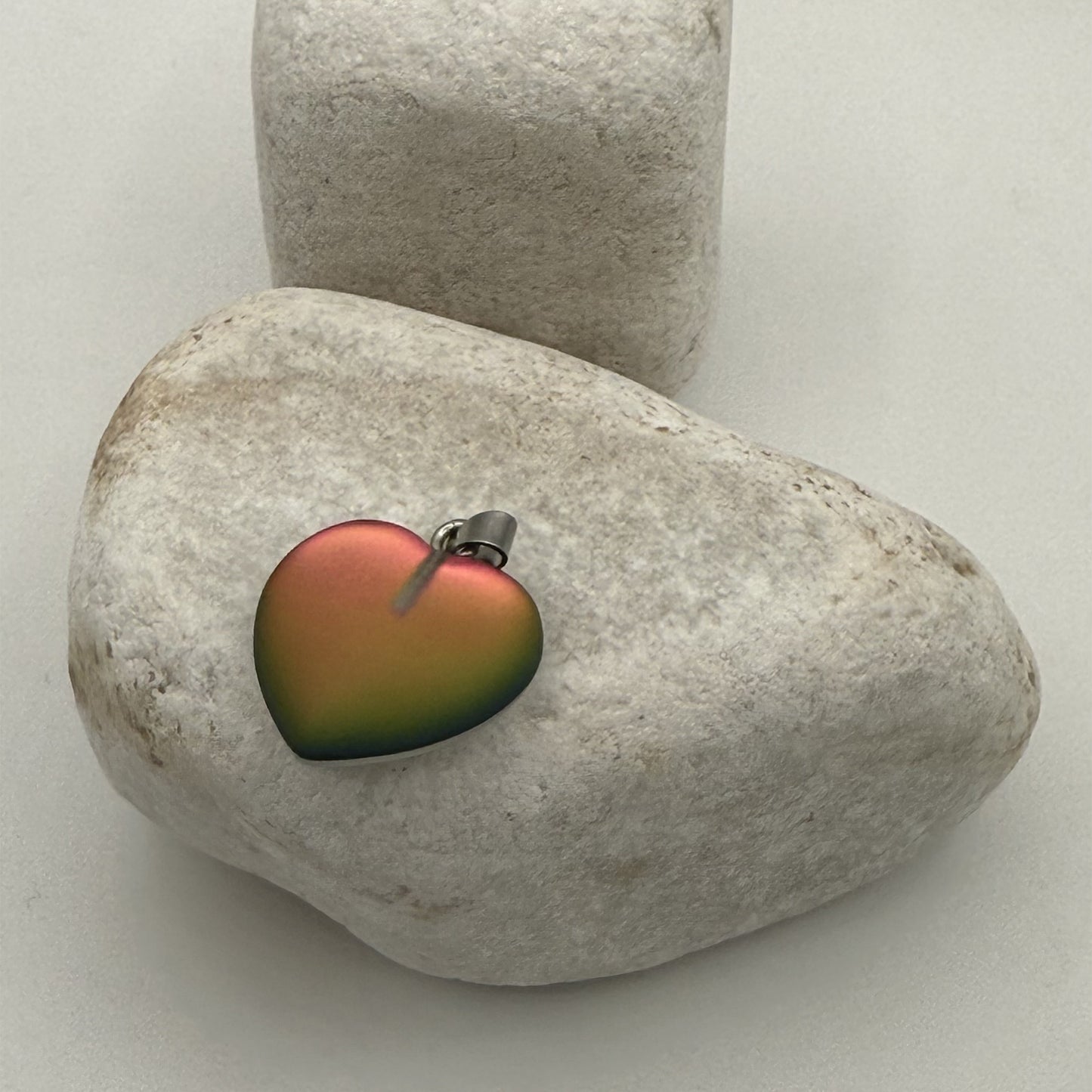 Magical Natural Gemstone Heart Shaped Pendent (Without Chain) - Purple image