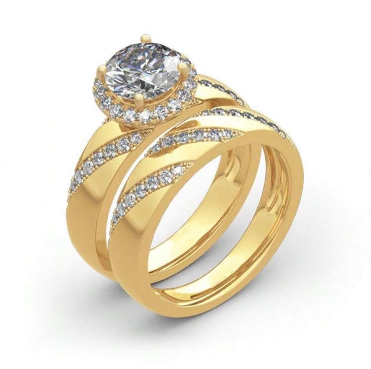 LUXURY GOLD PLATED WEDDING RING image 2