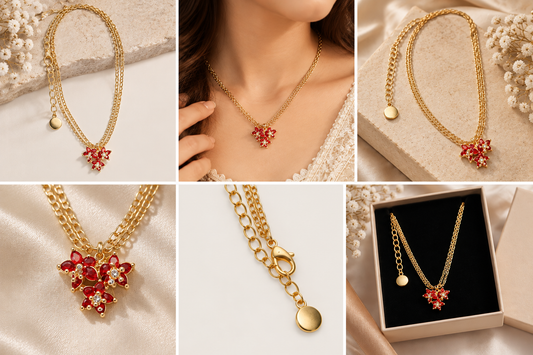 RED FLOWER PENDENT