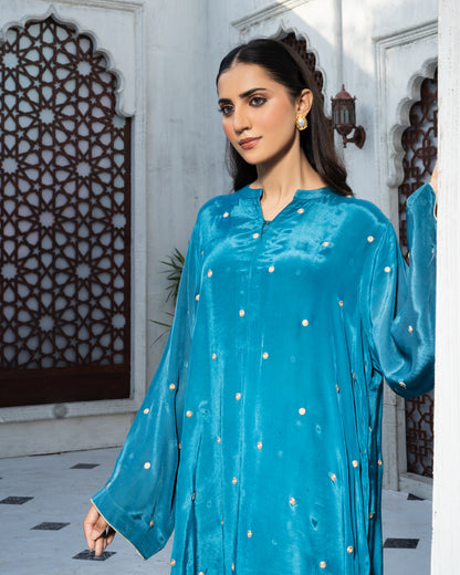 Teal Grace Embellished Suit