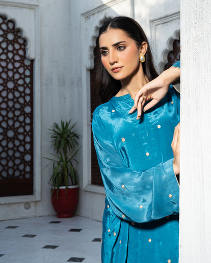 Teal Grace Embellished Suit