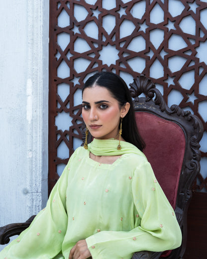SA Pistachio Grace Embellished Suit