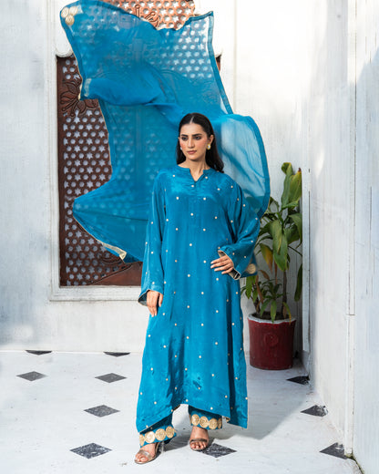 Teal Grace Embellished Suit