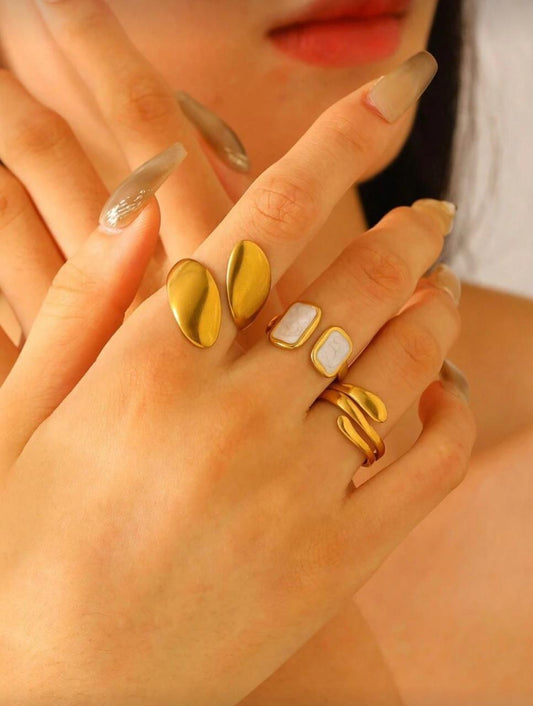 Stylish 3-piece ring set