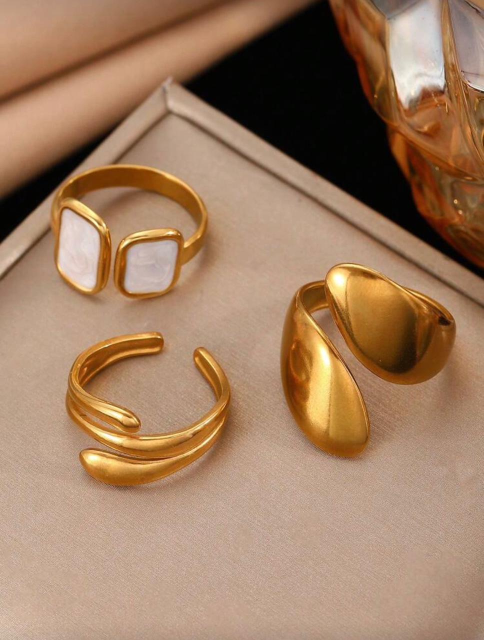 Stylish 3-piece ring set