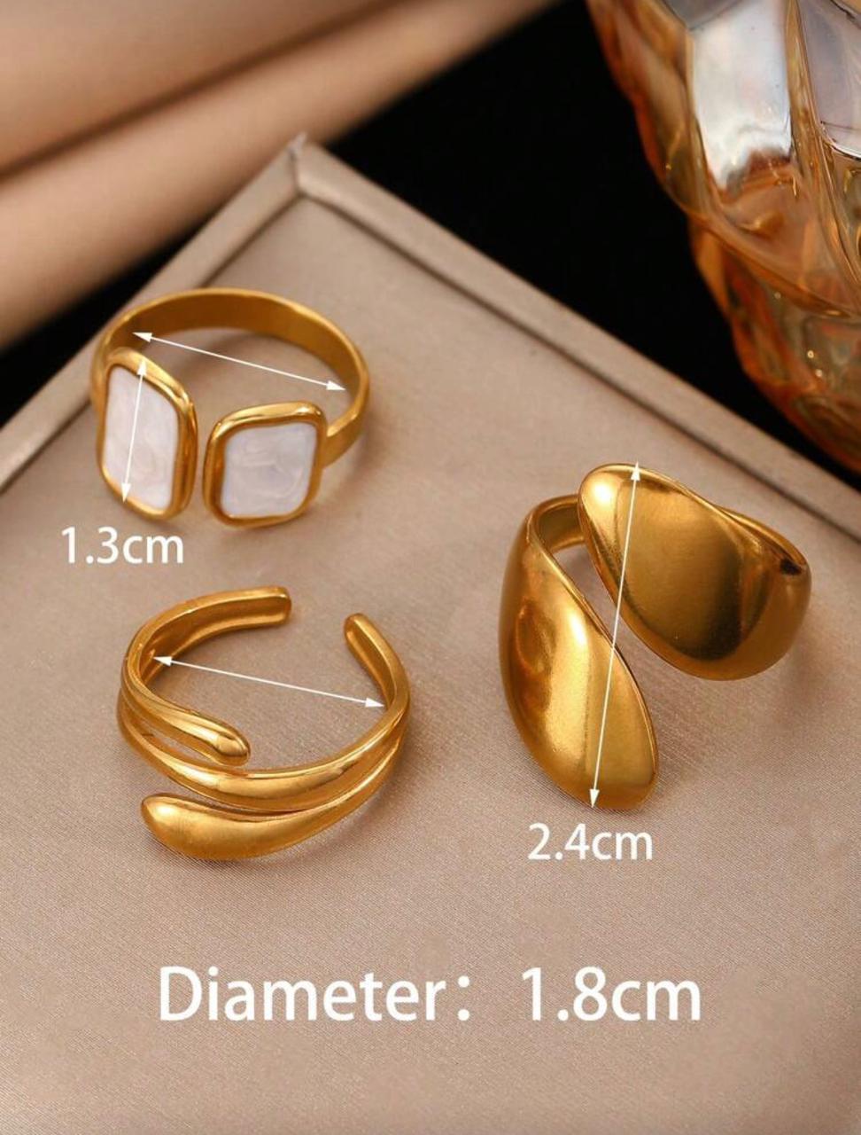 Stylish 3-piece ring set