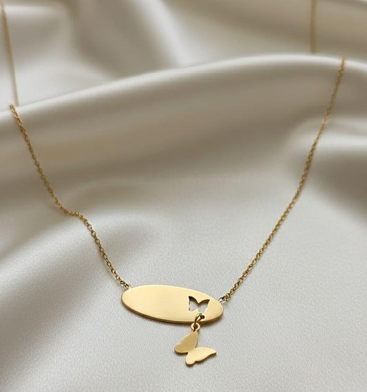 Gold Butterfly Charm Necklace – Stainless Steel