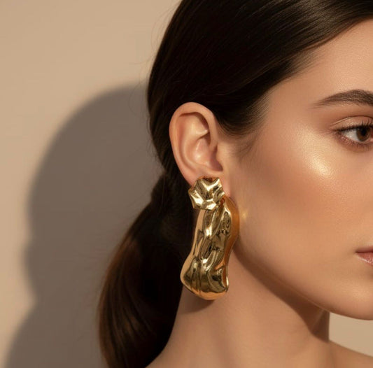 Modern Abstract Silver Drop Earrings