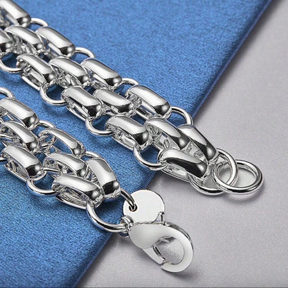 925 Sterling Silver Plated 3-Strand Chain Bracelet