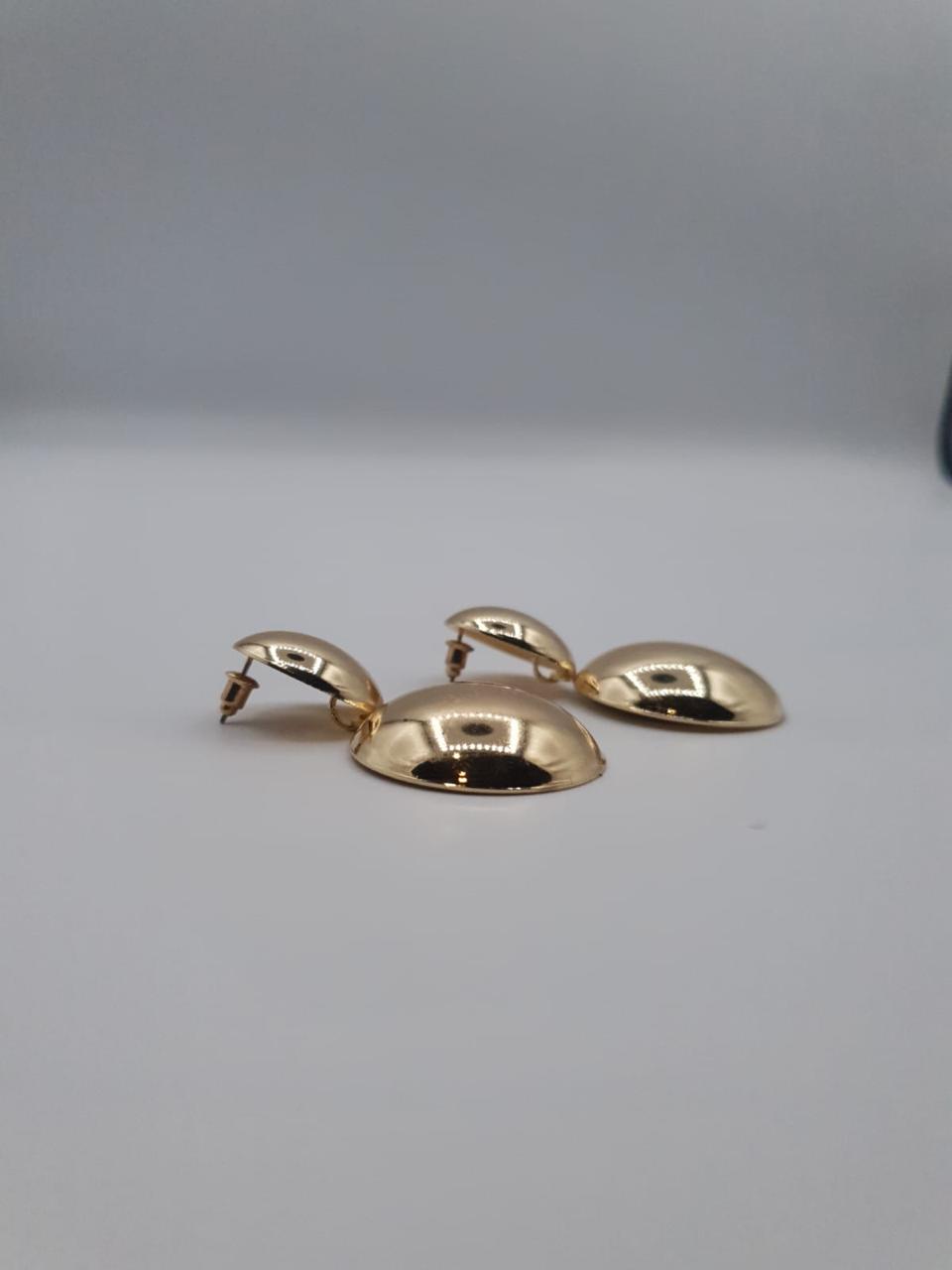 Dual Dome Mirror Drop Earrings