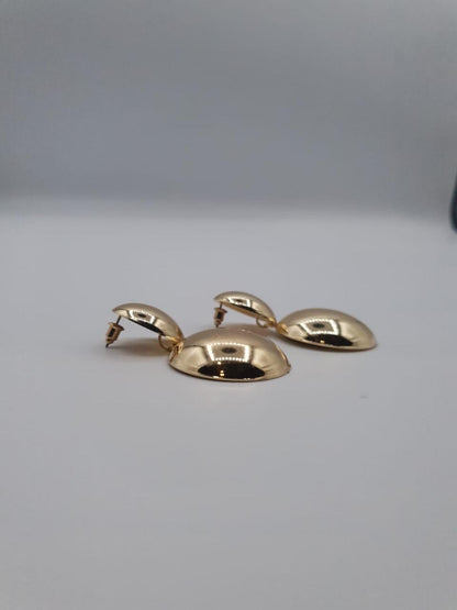 Dual Dome Mirror Drop Earrings