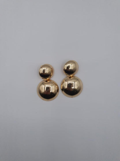 Dual Dome Mirror Drop Earrings