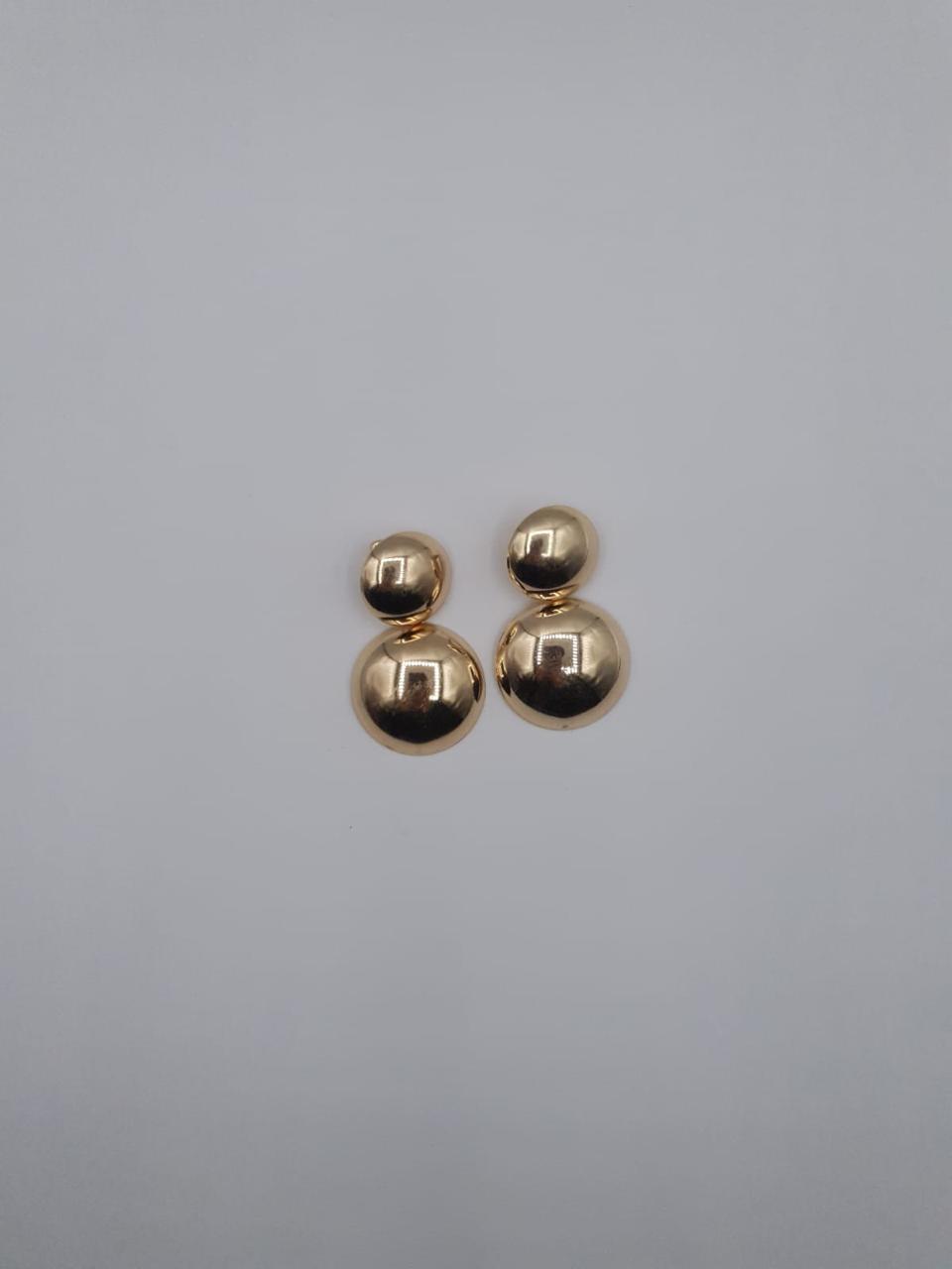 Dual Dome Mirror Drop Earrings